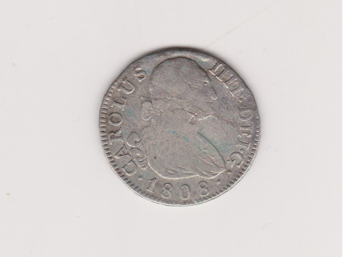 Moneda España 2 Reales Año 1808 Ai Plata Muy Bueno 