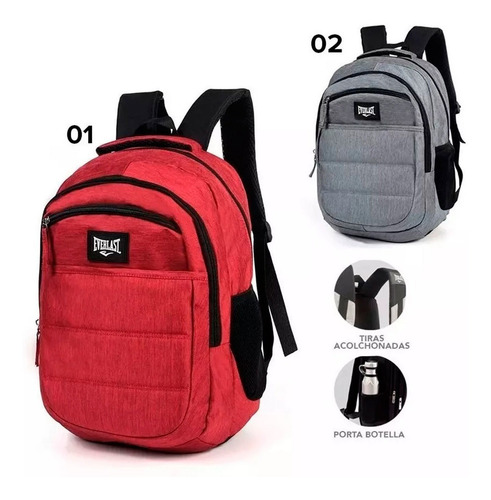 Imagen 2 de 7 de Mochila Porta Notebook Everlast Original Urbana Hombre Mujer