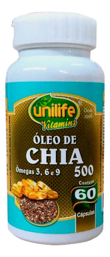 Óleo De Chia 60 Cápsulas - Unilife Sem Sabor