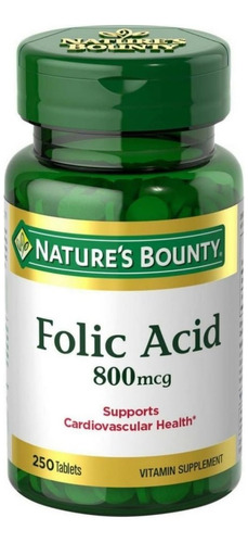 Acido Folico 800mgr 250 Tab Nature's Bounty