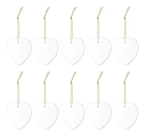 comprar 10pcs Sublimación En Blanco Cerámico Adornos Del Corazón, De