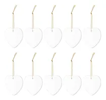 Comprar 10pcs Sublimación En Blanco Cerámico Adornos Del Corazón, De