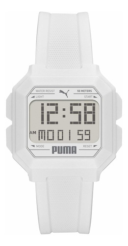 Reloj Hombre Puma P5054 Cuarzo Pulso Blanco En Poliuretano