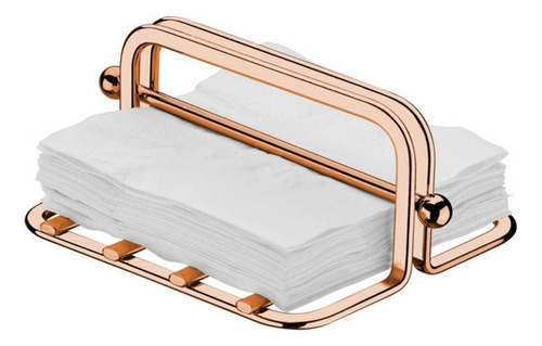 Suporte Para Guardanapos Pequenos De Mesa Bancada Ônix Luxo Cor Rose gold