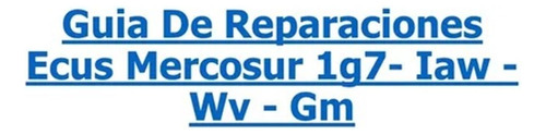 Guia Reparación Y Fallas Ecus 1g7- Iaw - Wv - Gm