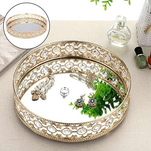 Espelhado Vaidade Da Composição Decorativa Bandeja Vidro
