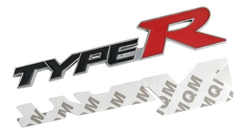 Imagen 2 de 2 de Emblema Metal Type R Honda Civic (negro - Rojo)