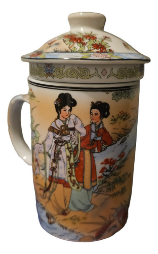 Taza Para Té De Ceramica China Con Filtro