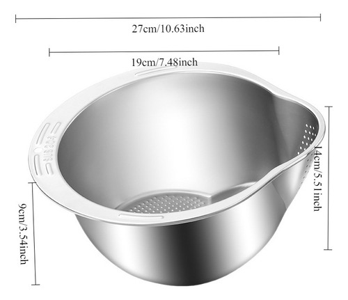 Wu- Colador Cocina 3 En 1, Escurridor Acero Inoxidable Apt
