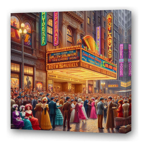 Cuadro 30x30cm Broadway Teatro Y Espectáculo New York M1