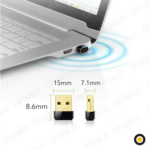 Imagen 4 de 9 de Antena Wifi Usb Adaptador Tp-link Tl-wn725n 150 Mbps Nano