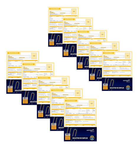 Paquete C/55 Solicitud De Empleo Estrella Block C/40 Hojas