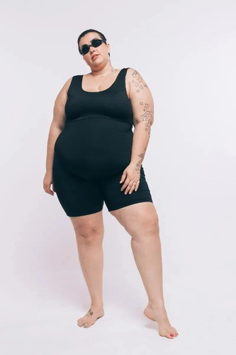 Imagem 4 de 5 de Maiô Natação Lenk Plus Size Aquatic Preto Wonder Size