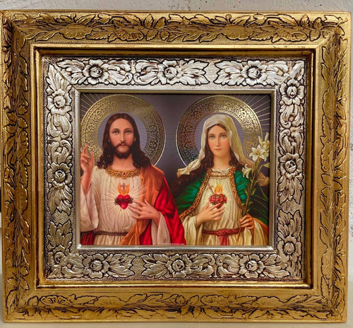 Sagrado Corazón De Jesús Y María 45x40 Cm