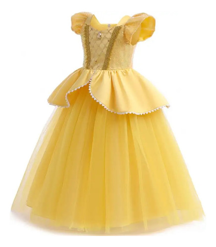 Disfraz De Bella Y La Bestia Importado Vestido Niña