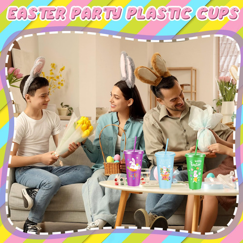 Vaso Con Forma De Conejito Uiifan De Easter Cups Con Tapa Y