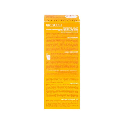 Imagen 4 de 4 de Protector solar Bioderma Photoderm FPS 50 MAX Aquafluide tono dorado en crema de 40 mL