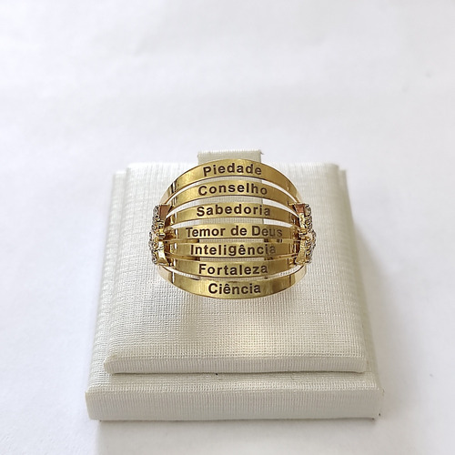Anel Sete Dons Do Espirito Santo Ouro 18k 750
