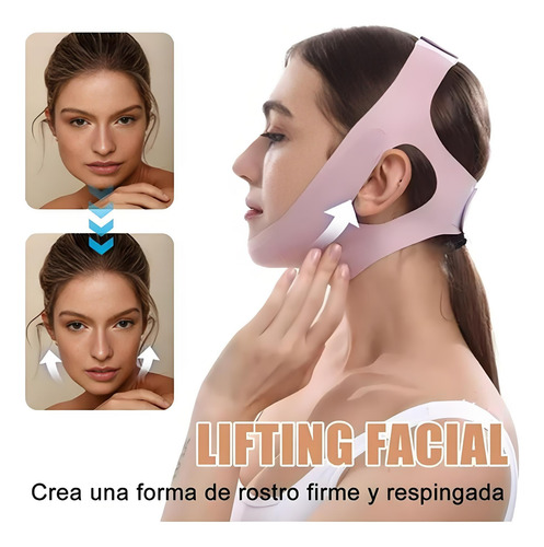 Mentonera Faja Forma V Oferta Reduce Arruga Papada Cachete Púrpura Claro