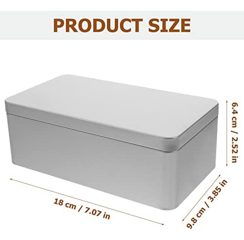 Luxshiny Latas De Metal Rectangulares 2 Piezas Caja De Lata