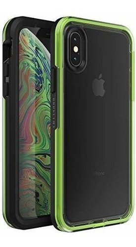 Funda Compatible Con iPhone XS Max Bumper Verde Con Negro