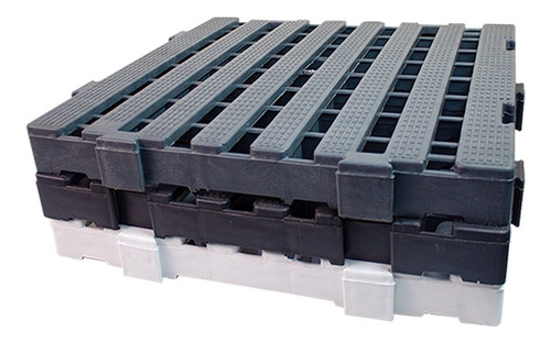 Kit 20 Estrados Piso Paletes Pallets 40x40x4,5 Cinza
