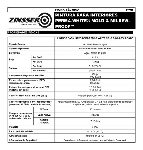 Imagen 5 de 6 de Pintura Latex Interior Perma White Anti Hongo Y Moho 19lt