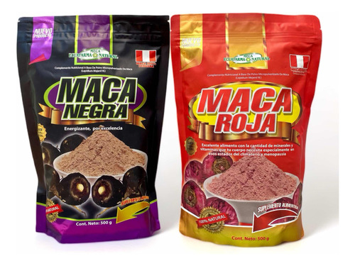 Maca Negra Y Roja Peruana En Polvo Premiu - g a $55