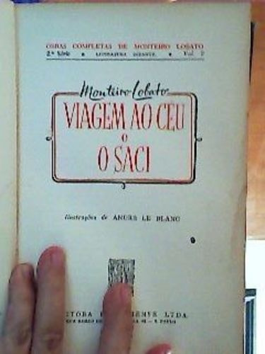 Livro Viagem Ao Céu E O Saci Monteiro Lobato