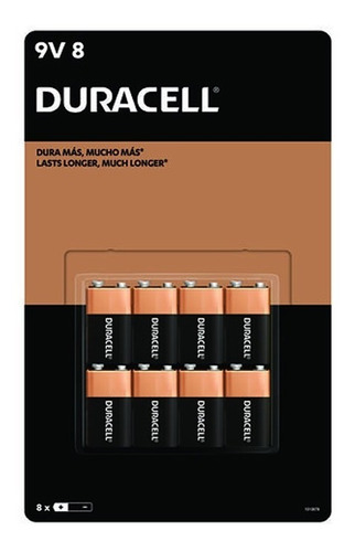 Pilas Cuadradas 9v Duracell Alcalinas Pack De 8 Pilas