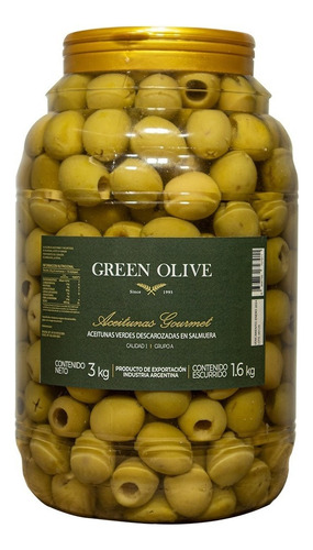 Aceitunas Verdes Green Olive Descarozadas 000 X1.6 kg