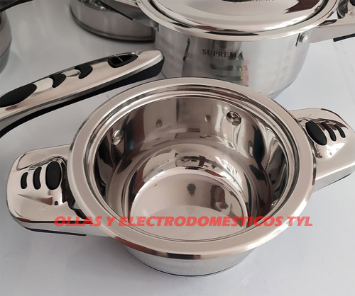 Ollas En Acero Quirugico Suprema De 16 Pcs Pesadas 9 Capas