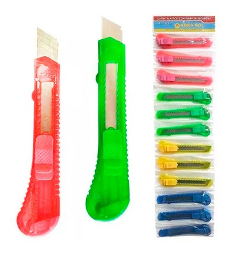 Imagen 2 de 3 de Cutter Trincheta Hoja 10 Cm Tira X 12 Unidades Aquaflex