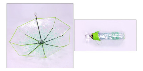 Paraguas Transparente Automático Sakura Para Dama