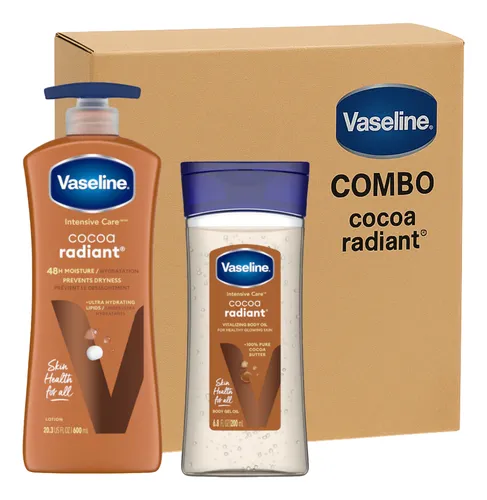 Vaseline Cocoa Radiant Crema 600ml + Aceite 200ml Combo