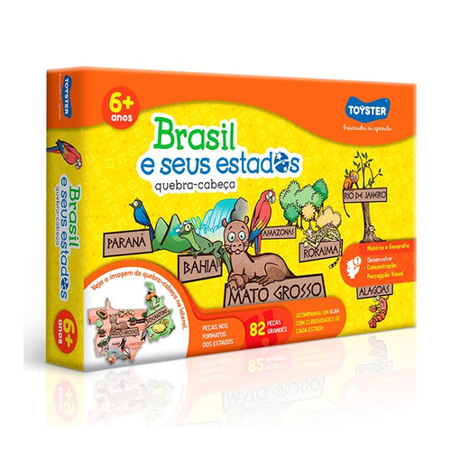 Quebra Cabeça 82 Peças Brasil E Seus Estados Toyster