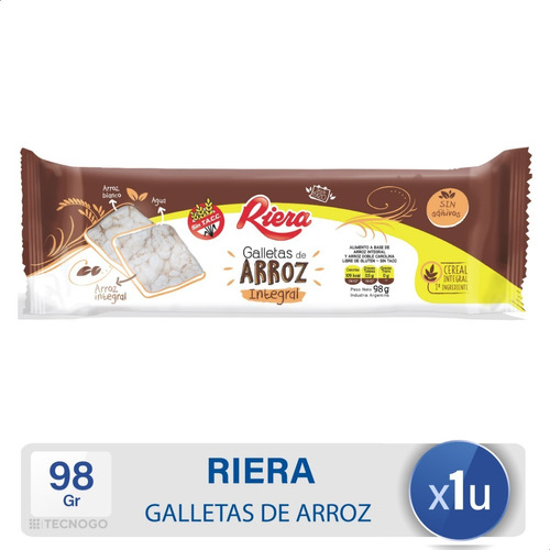 Galletitas De Arroz Riera Integrales Sin Tacc - Mejor Precio