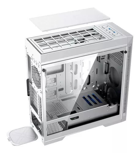 Gabinete Gamer Gamemax Revolt 3606, RGB, Mid Tower, Vidro Temperado,  White/Black, Sem Fonte, Com 3