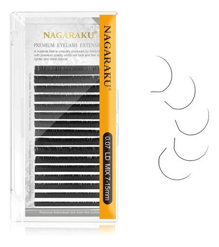 Pestañas Nagaraku 0.07ld Mix(8-15mm) Color Negro