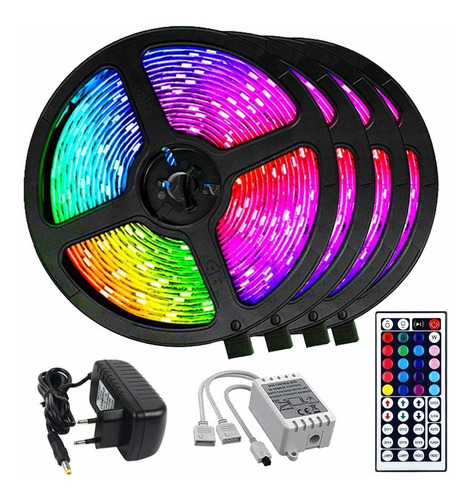 Kit De Tira De Luz Led Rgb De 20 Metros Para Dormitorio