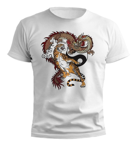 Remera Lucha Tigre Dragon 100% Algodón 20/1 Premiun