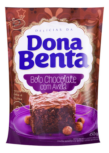 Mistura para bolo Dona Benta chocolate com avelã 450 g 