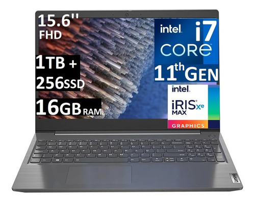 Laptop Lenovo V15 15.6'' Fhd Ci7-1165g7 16gb 1tb+256ssd W11 Color Negro