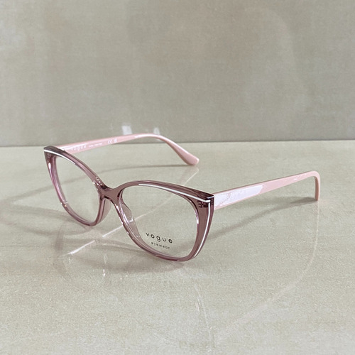 Marco Vogue VO5590L 55 para mujer, rosa translúcido, color rosa translúcido, brillante