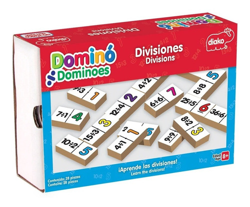 Domino Divisiones Madera Diako Niños Juego Mesa
