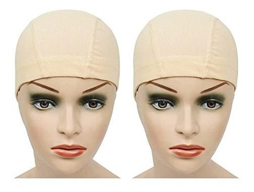 Gorros De Peluca Arwusrt, 2pcs Gorros De Peluca Beige Nq4dy