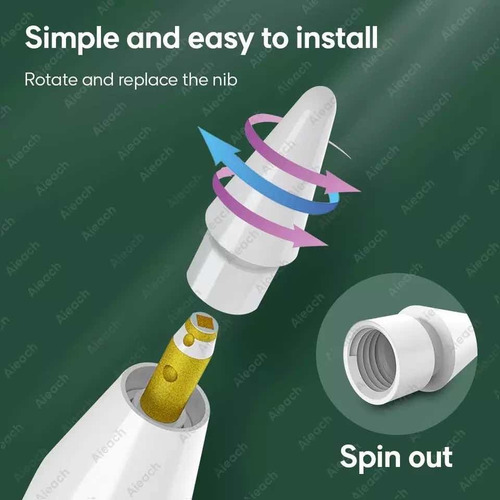 Imagen 4 de 7 de Punta Remplazo Compatible Con Apple Pencil 1era Y 2da Gen