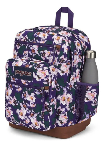 Mochila Jansport Escolar Casual Urbana Cool Student Color Azul/Flores Diseño de la tela Liso