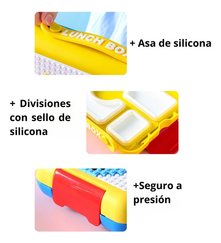 Táper Lonchera De 4 Divisiones Con 500 Piezas Didáctico