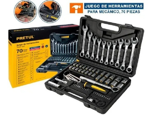 Kit Herramientas 73 Pz Rache + Llave Mixta Marca Pretul Impo